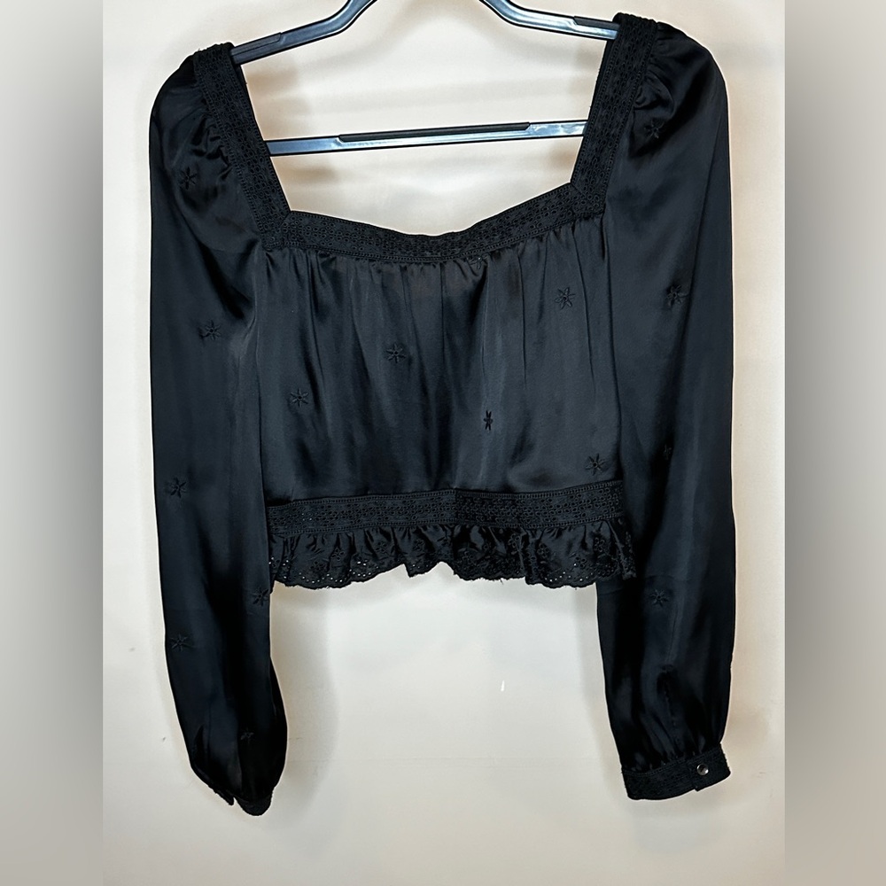 Sunday Best May Day Blouse Dark blue satin